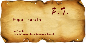 Popp Tercia névjegykártya